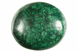 Polished Banded Malachite Palm Stone - DR Congo #321183