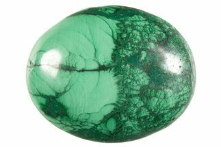 Polished Banded Malachite Palm Stone - DR Congo #321195