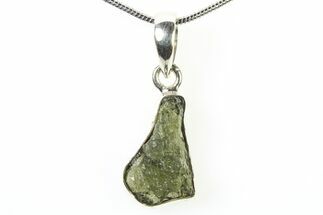 Green Moldavite Tektite Pendant ( g) - Czech Republic #321665