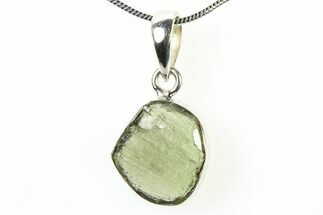 Green Moldavite Tektite Pendant ( g) - Czech Republic #321669