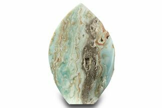 Polished Blue Caribbean Calcite Flame - Pakistan #323332