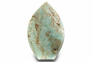 Polished Blue Caribbean Calcite Flame - Pakistan #323333