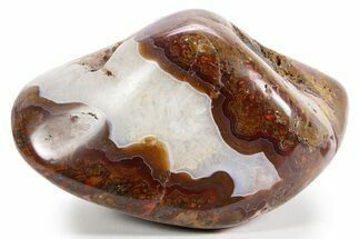 Polished Banded Agate Nodule - Kerrouchen, Morocco #324144