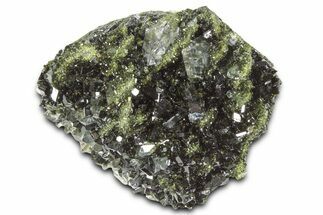 Sparkling Dark Green Epidote Crystals with Quartz - Turkey #325061