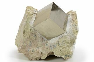 Large, Natural Pyrite Cube In Rock - Navajun, Spain #325104