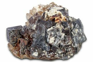 Purple Cubic Fluorite Crystals on Quartz - New Mexico #326157