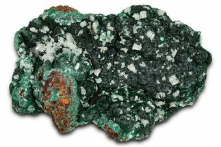Sparkling Cerussite Crystals on Botryoidal Malachite - Congo #326847