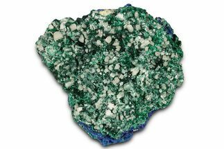 Cerussite and Green Malachite on Sparkling Azurite - Congo #326848
