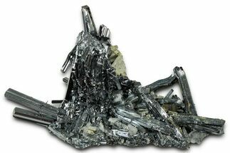 Very Lustrous Metallic Stibnite Crystals - Jiangxi, China #326628