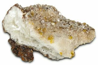 Orange Wulfenite Crystals on Calcite Association - Mexico #327474