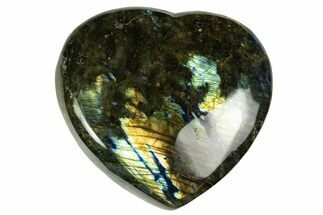 Flashy Polished Labradorite Heart - Madagascar #327250