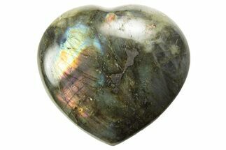 Flashy Polished Labradorite Heart - Madagascar #327262