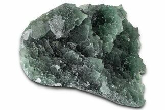 Frosted, Octahedral Green Fluorite Crystal Cluster - China #329333