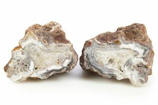 Cut/Polished Agate Nodule Pair - Mexico #327084