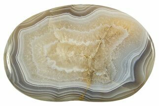 Polished Banded Blue and White Agate - Madagascar #327282