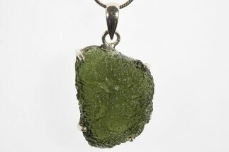 Green Moldavite Tektite Pendant ( g) - Czech Republic #329430