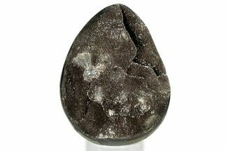 Septarian Dragon Egg Geode - Sparkly Black Crystals #329499
