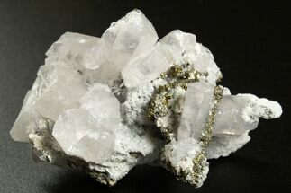 Columnar Calcite w/ Sparkling Chalcopyrite & Pyrite - Fluorescent! #330105