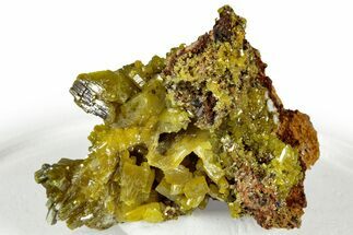 Lustrous Apple-Green Pyromorphite Crystal Cluster - China #330092