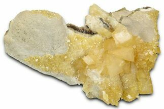 Fluorescent Yellow Calcite Crystal Cluster - South Dakota #330336