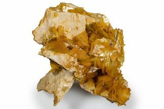 Lustrous Yellow-Orange Bladed Barite Crystal Cluster - Peru #330476