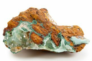 Fibrous Aurichalcite and Rhombohedral Calcite on Limonite - Mexico #330597
