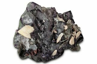 Purple Cubic Fluorite Crystals with Smoky Quartz - Colorado #330471