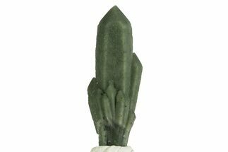 Green Hedenbergite Included Quartz Cluster - Mongolia #331871