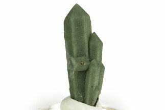 Green Hedenbergite Included Quartz Crystals - Mongolia #331895
