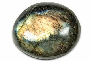 Flashy, Polished Labradorite Palm Stone - Madagascar #334213