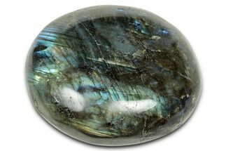 Flashy, Polished Labradorite Palm Stone - Madagascar #334236