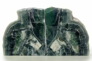 Polished Purple and Green Fluorite Bookends - Mexico #335267