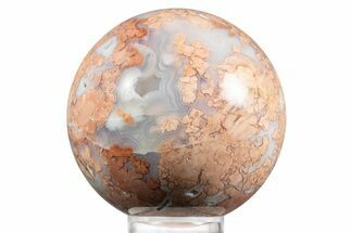 Polished Cotton Candy Agate Sphere - Mexico #335026