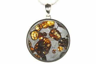 Sericho Pallasite Round Meteorite Pendant - Kenya #336134