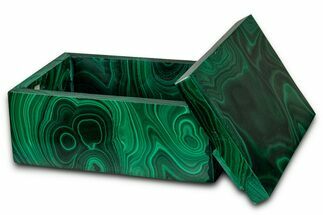 Wide Malachite Jewelry Box - DR Congo #335837