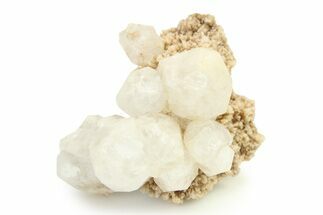 Colorless Trapezohedral Analcime on Druzy Quartz - Argentina #336395