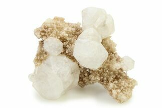 Colorless Trapezohedral Analcime on Druzy Quartz - Argentina #336398