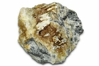 Turkish Citrine Crystal Cluster with Stibnite - New Find! #336915