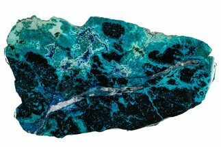 Vibrant Chrysocolla and Shattuckite Slab - Mexico #337005