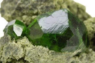 Pristine Rich-Green Demantoid Garnets on Matrix - Iran #337061