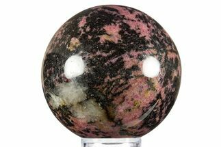 Polished Rhodonite Sphere - Madagascar #337267
