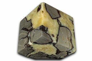 Wide Polished Septarian Cube - Madagascar #337270