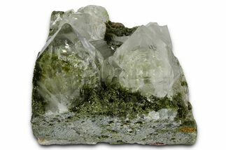 Quartz Crystals on Pistachio-Green Epidote - Turkey #337455
