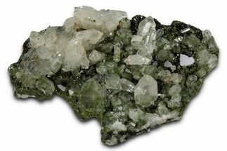 Sparkling Dark Green Epidote Crystals with Quartz - Turkey #337462