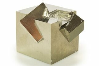 Shiny, Natural Pyrite Cube Cluster - Navajun, Spain #337903