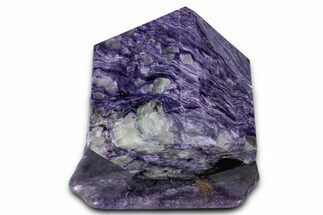Polished Purple Charoite Cube with Base - Siberia #338358