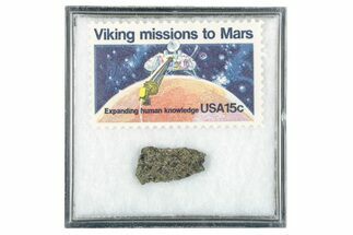 Martian Meteorite ( g) Slice - With Viking Mission Stamp #340040