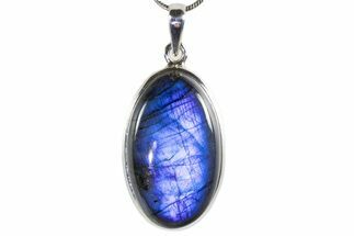 Brilliant Blue Labradorite Pendant with Chain #339657