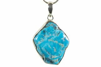 Kingman Turquoise Pendant (Necklace) - Sterling Silver #339695