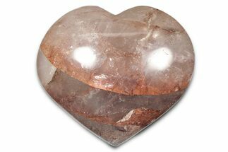 Polished Hematoid Quartz Heart - Madagascar #341686